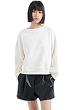 Armani Exchange Sustainable, Black Edition, sweatshirt met ronde hals voor dames, , L