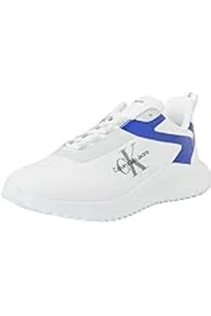 Calvin Klein Jeans Heren EVA Runner Low LACE ML Mix Sneakers, helder wit/saffierblauw, 10 UK, , 42.5 EU