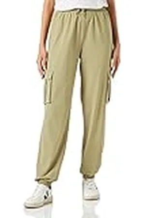 Noisy May NMKIRBY Cargobroek voor dames, hoge taille, stoffen broek, taps toelopend, relaxed fit, paperbag, stretch, , S