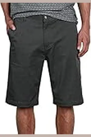 Volcom Dark Mens Monty Solid Stretch Four-Pocket Shorts Gray 33