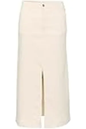 Part Two Denim rok voor dames, hoge taille, rechte silhouet, midi-lengte, , 36