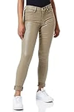 7 for all Mankind Dames HW Skinny Super Shine Coating Pants, Brown, Regular