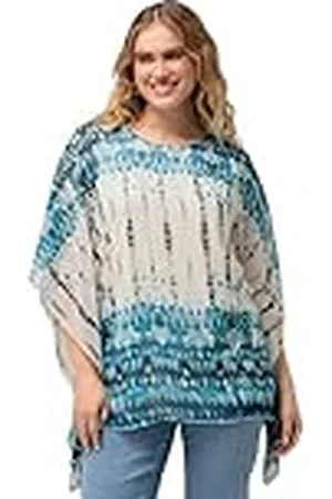 Ulla Popken Dameskleding Plus Size Curvy Kleurrijke Luipaard Gelaagde Chiffon Blouse 829651, , 24-26