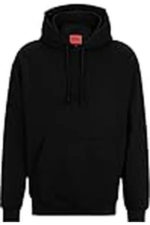 HUGO BOSS Heren Dokras Hoodie van French Terry-katoen met Stack-logo in reliëf, , XS