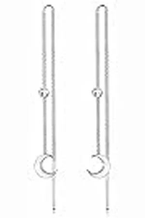 Elli Oorbellen Dames Oor Hanger Halvemaan Astro met Kristal in 925 Sterling