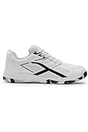 Hundred Xoom Non-Marking Professional Badminton Shoes for Men | Material: Faux Leather | Suitable for Indoor Tennis, Squash, Table Tennis, Basketball & Padel (Black/White, Size: EU 38, UK 4, US 5)