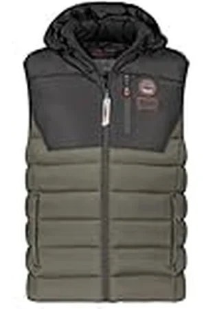 Geographical Norway Vatilo Windjack voor heren, outdoor, waterafstotend, lange mouwen, regenjas, wandelen, seizoen, lente, zomer, herfst, winter (kaki, zwart, XL), , XL
