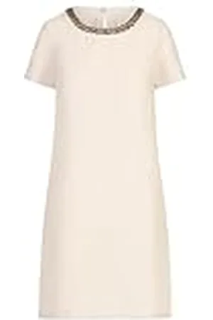 MINT & MIA Dames midi-jurk van hoogwaardig linnen materiaal met klassieke stijl casual jurk, , 36