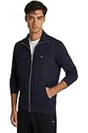 Tommy Hilfiger Heren ESSENTIAL TERRY ZT STAND COLLAR MW0MW38084 Zip Through Sweatshirt, Blauw, 3XL, , 3XL grote maten