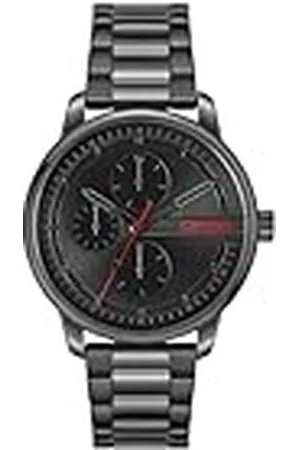 HUGO BOSS Analoog multifunctioneel kwartshorloge voor mannen, #Stamp Multi Collectie met lederen band of roestvrijstalen armband, , armband