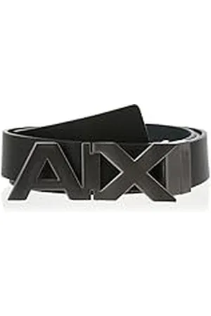 Armani Exchange Leren riemgesp met breed logo voor heren, , 42 (Manufacturer size: 38)