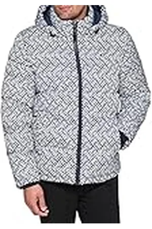 Tommy Hilfiger Klassiek donsjack voor heren met capuchon (standaard en groot en hoog) mantel alternatieve bovenkleding naar beneden, , L