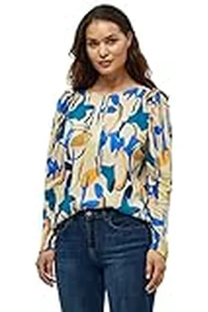 Minus Dames Binna Blouse 3, koningsblauw bloemenprint, 14