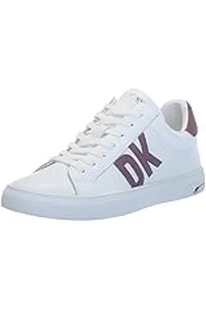 DKNY Abeni-Lace Up Sneakers voor dames, wit/mauve, 38 EU, , 38 EU