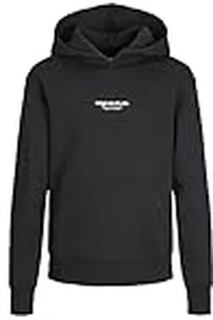 JACK & JONES Jongen capuchontrui bedrukt hoodie voor jongens, zwart, 128 cm