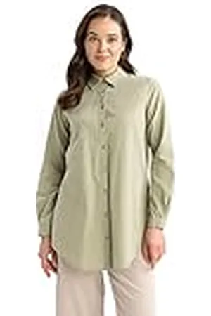 DeFacto Hemdblouse met lange mouwen voor dames, hemd met knopen voor vrijetijdskleding, , XL