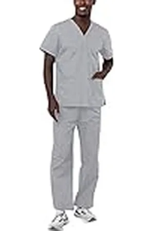 ADAR UNIFORMS Adar Universeel Uniseks Schrobben - Uniseks Trekkoord schrobben Set - 701 - silbergrau - S