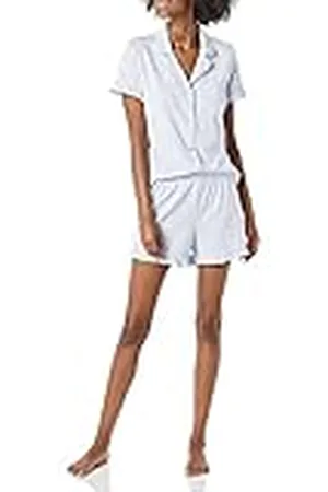 Amazon Dames katoenen modale Piped Notch-kraag pyjamaset (verkrijgbaar in grote maten), , XX-Large