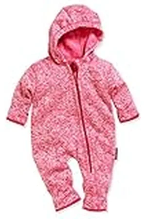 Playshoes Baby gebreide fleece overall, ademende unisex jumpsuit voor jongens en meisjes met lange ritssluiting en capuchon, gemêleerd patroon, , 74 cm