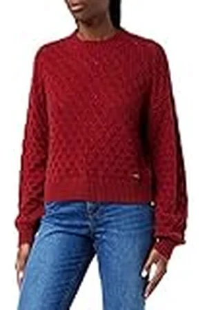 Pepe Jeans Beatrix gebreide damestrui met lange mouwen, Rood (Burnt Red), S