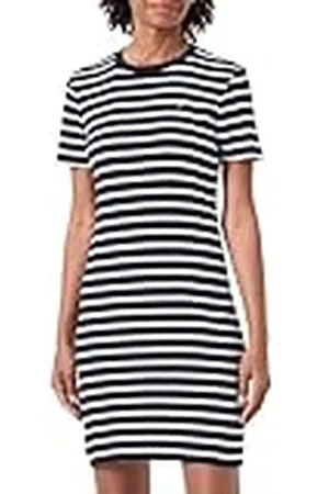 Tommy Hilfiger Dames nieuwe Cody STR slanke korte DRS SS bodycon jurk, Bretonse ecru/Desert Sky, XXS, , XXS