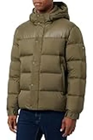 Tommy Hilfiger Heren MIX DOWN HOODED PUFFER JAS MW0MW36569, Puffer Jacket, Khaki, L, , L
