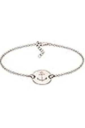 Elli Maritiem Damesarmband, ankerplaatje, 925 sterling zilver, 17 cm, Sterling zilver, Geen edelsteen
