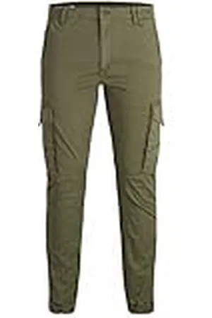 JACK & JONES Mann Broek Cargo Jogger Pantalon PAUL FLAKE AKM 542 Twill Denim Elastische Taille, Colour: , Pant Size:33W / 36L