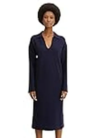 TOM TAILOR Dames Gebreide jurk met kraag 1032613, , 40