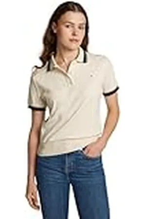 Tommy Hilfiger Dames RWB REG Polo SS WW0WW43925 S/S Polo, Beige, XS, , XS