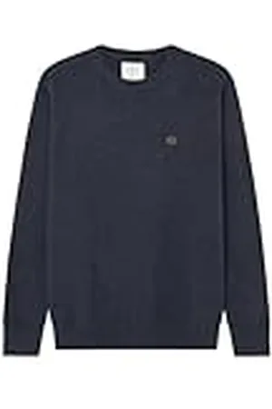Springfield Reconsider Pretwisted Basic Pullover 7GG met crew kraag en decoratief patch-label, , S