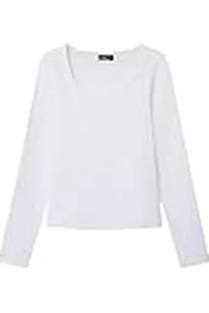 NAME IT Meisjes Nlfnove Ls Deep O-Neck Short Top Noos Shirt met lange mouwen, , 158-164