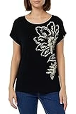 Taifun Dames 371340-16206 T-shirt, zwart met patroon, 34, , 34