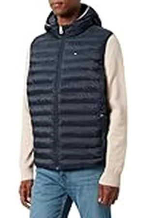 Tommy Hilfiger Dames CRV LW gewatteerde globale streep vest WW0WW44316 Vest, woestijn hemel, 50, , 50