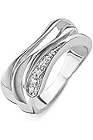 ORPHELIA Damesring 925 zilver gerhodineerd zirkonia rond geslepen mt. 50 (15,9) - ZR-3749/50, 52 (16.6), Zilver zilver zirkonia, Zirkonia