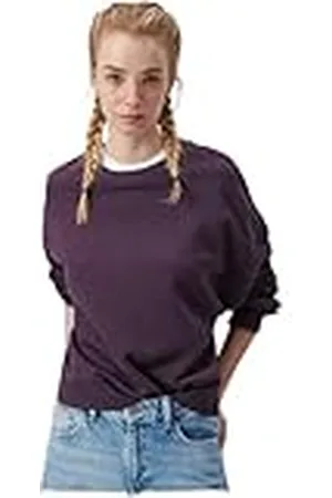 Mavi Dames Basic Crew Neck Sweatshirt, Plum Perfect, L, , L