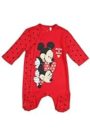 Disney Mickey Romper, comfort en stijl voor baby, ideaal voor de eerste maanden, Mickey Design, Rood, 24 Maanden
