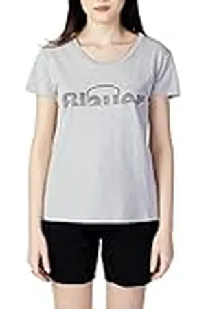 Blauer T-shirt met korte mouwen, 954, grijs, XL, voor dames, , 42 NL