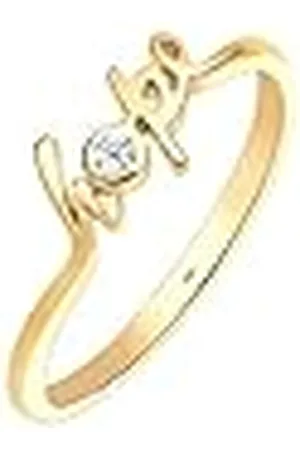 Elli Ring Hope-Schriftzug Diamant 0.03 ct. 585 Gelbgold