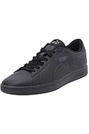 PUMA Unisex Smash v2 L Sneakers, Black- Black, 37.5 EU