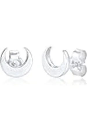 Elli Oorbellen Dames Oorsteker Halvemaan Luna Basis Mat in 925 Sterling