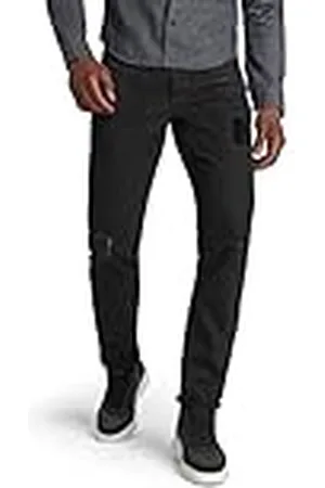 G-Star RAW Heren A-Staq Tapered Jeans, zwart (jet black rescue patch restored D20005-C526-C770), 27W / 32L, zwart (Jet Black Rescue Patch Restored D20005-c526-c770), 27W x 32L
