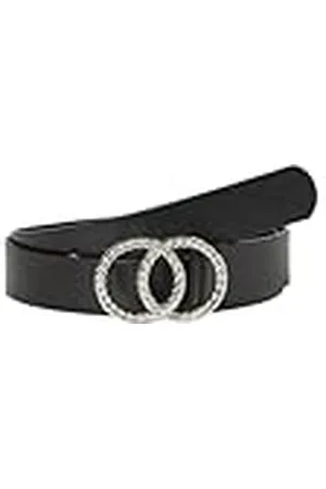 VERO MODA Dames VMDITTE Coated Belt NOOS synthetische riem, Zwart/Detail: W. Silver, 95, , 95