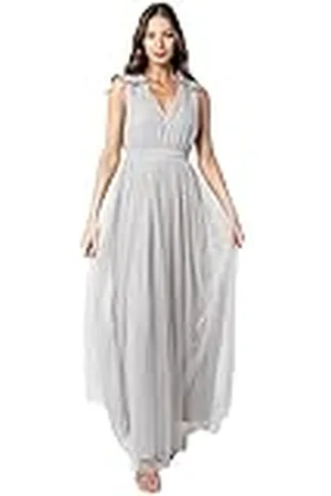 Maya Deluxe Berry maxi jurk met ruffle schouder detail bruidsmeisjesjurk dames, , 52 NL