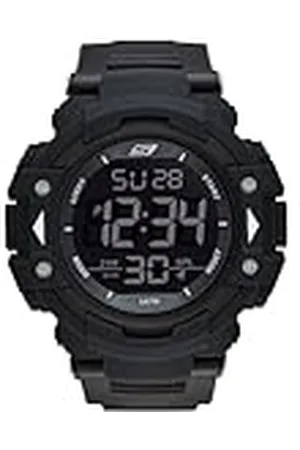 Skechers Horloge voor heren, Digitaal uurwerk met siliconen, polyurethaan, lederen of roestvrij stalen band, ,55MM