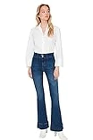 Trendyol Vrouwen Hoge Taille Flare Been Culotte Jeans, , 60