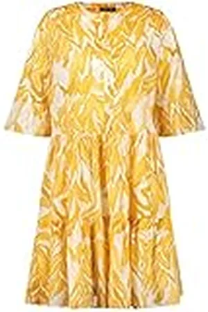 Taifun Dames 380329-11106 jurk, Golden Cumin patroon, 36, , 36