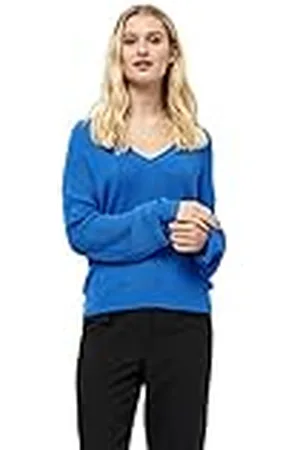 DESIRES Dames Geisha Rib V-Pullover, NEBULAS BLAUW, XXL