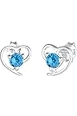 Elli Oorbellen dames hartmotief met elegant zirkonia kristallen in 925 sterling zilver, Eén maat, Facetgeslepen, Zirkonia