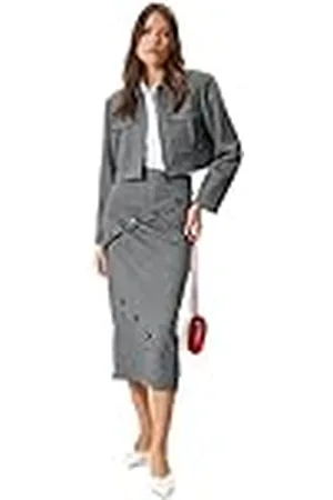 Koton Medium Rise buttoned Midi Pencil Rok voor dames, , 38